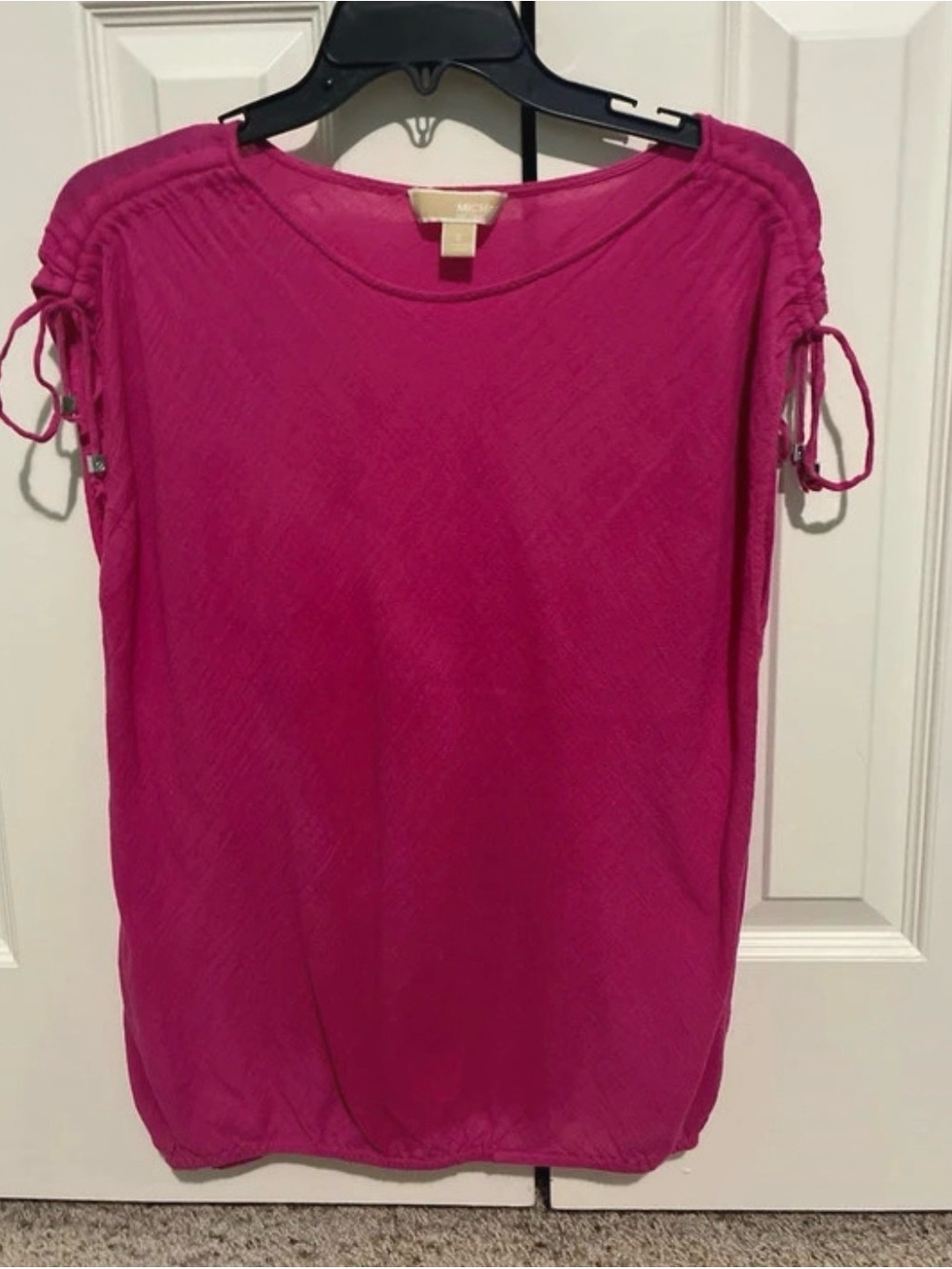 Women’s Michael Kors Pink Size Small S Short Sleeve Bubble Hem Top